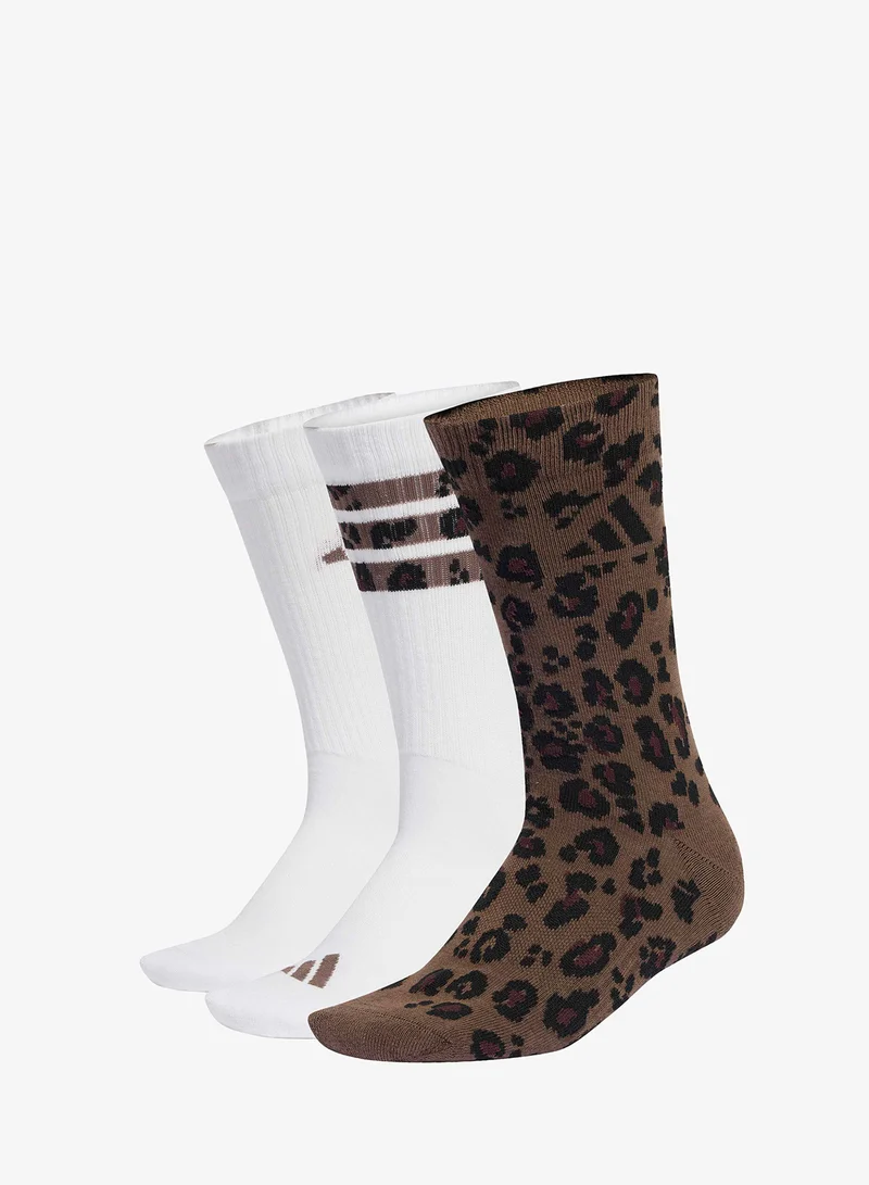 اديداس ثلاث جوارب بطبعة أسد