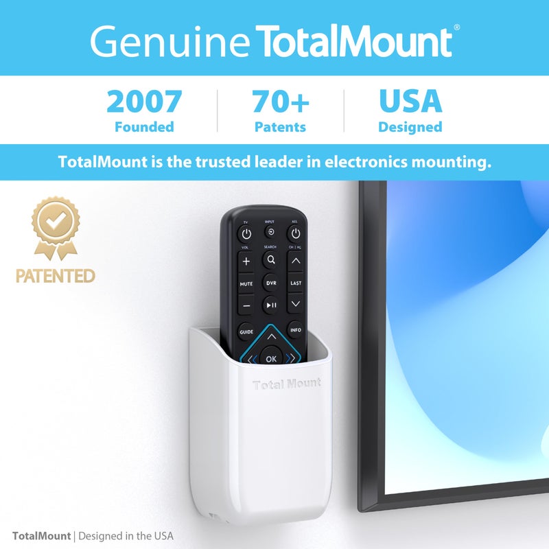 TotalMount حامل جهاز تحكم عن بعد خالٍ من الفتحات TotalMount - يلغي الحاجة إلى حفر ثقوب في الحائط الخاص بك (حامل جهاز التحكم عن بعد الأبيض الكمية 1) - Image 5