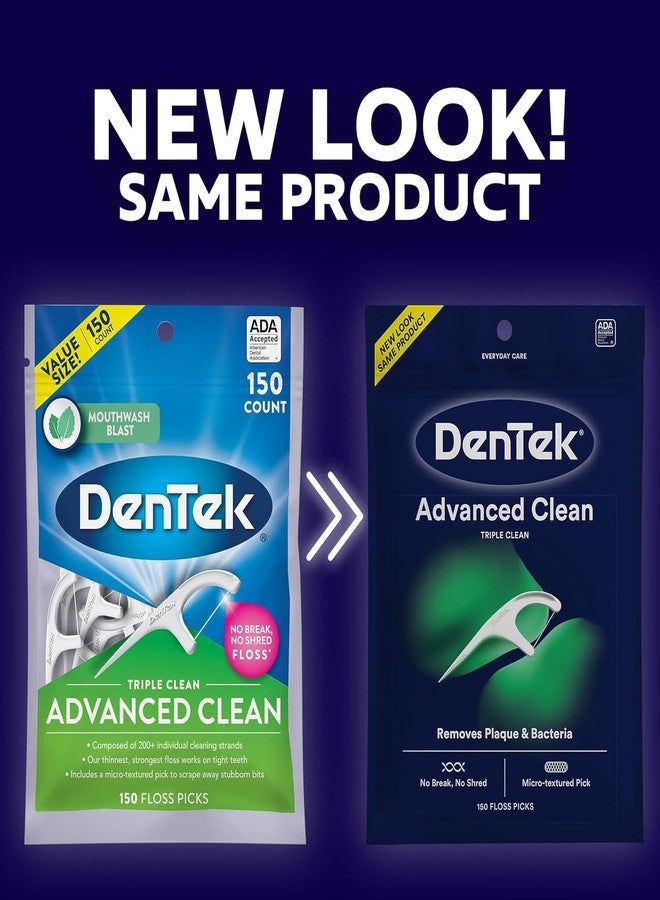 DenTek Triple Clean Floss Picks, Mouthwash Blast 150 ea (Pack of 2 - Image 3