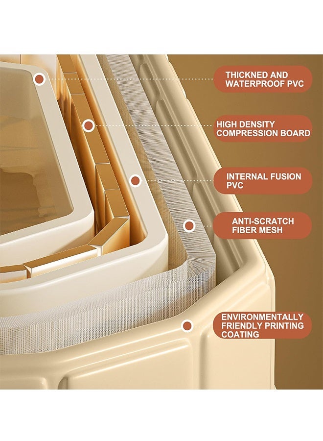 Beauenty 150*55*50cm Golden Foldable Adult Bathtub, Portable Soaking Tub with Sturdy PVC And Anti-Scratch Fiber Mesh, Thickened Waterproof Materials, Printing Coating, Easy Storage, No-Installation Home Spa Bathing Tub for Two People  Bath Liners & Drain Pipe for Home Use - Image 3