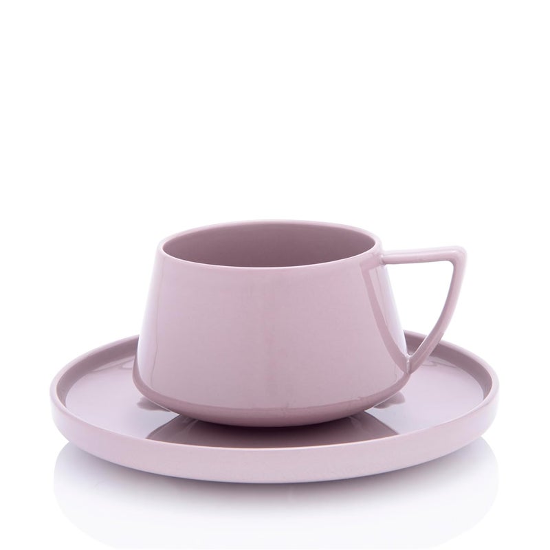 GiBOX GIBOX Premium Purple Saucer Set for Tea Coffee Set of 1 Ceramic Tea Cup with Plate for Home Kitchen Luxury Coffee Mug for Gifting Serving Microwave Dishwasher Safe Drinkware Tableware  - Image 2