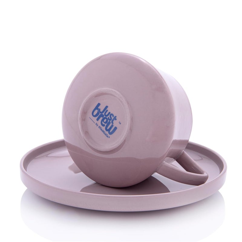 GiBOX GIBOX Premium Purple Saucer Set for Tea Coffee Set of 1 Ceramic Tea Cup with Plate for Home Kitchen Luxury Coffee Mug for Gifting Serving Microwave Dishwasher Safe Drinkware Tableware  - Image 3