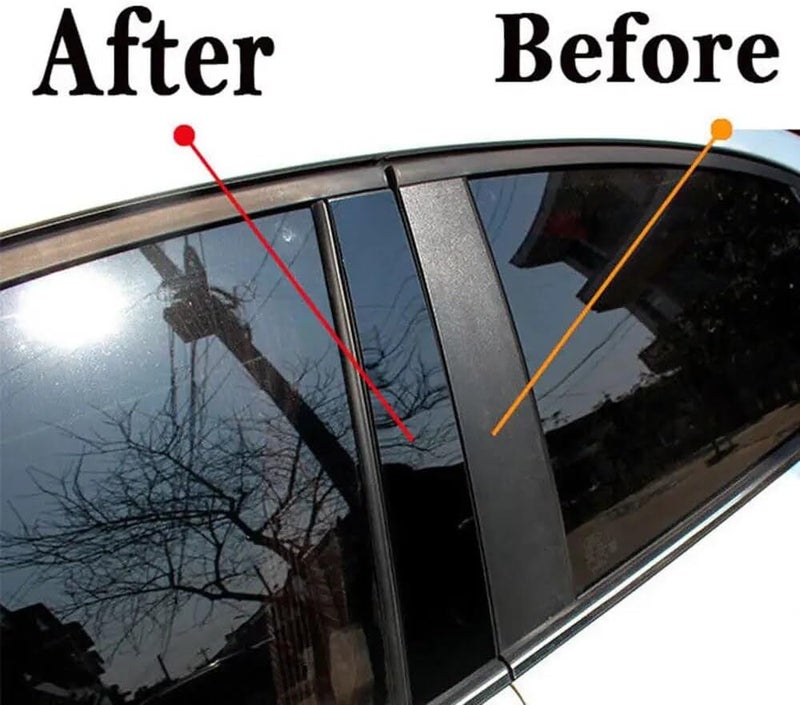 DEMULAX 8PCS Black Mirror Effect Car Window Trim for Nissan Qashqai - Image 3