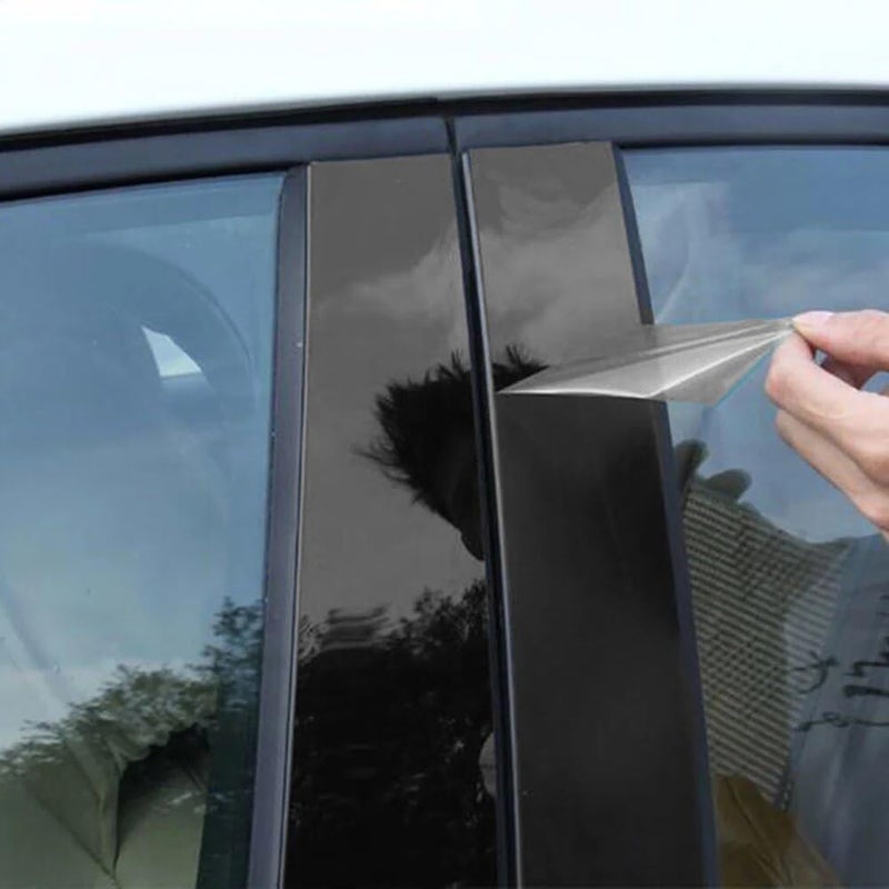 DEMULAX 8PCS Black Mirror Effect Car Window Trim for Nissan Qashqai - Image 4