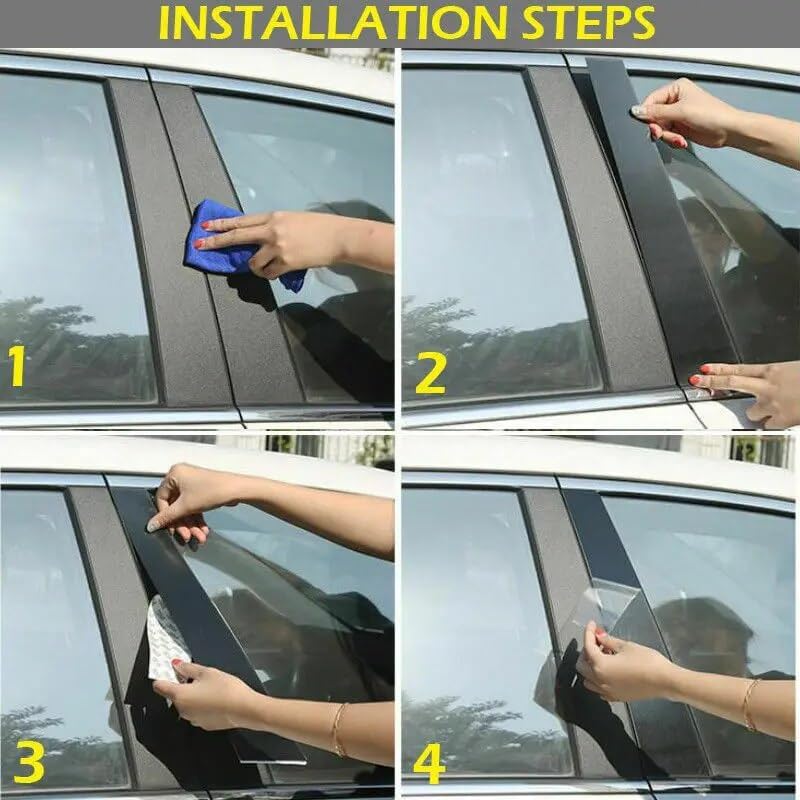 DEMULAX 8PCS Black Mirror Effect Car Window Trim for Nissan Qashqai - Image 5