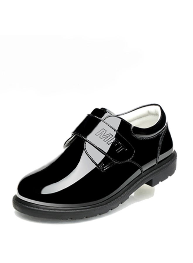 Children's Bright Leather Shoes Baby Host Performance Hollow Lace-up Children's Shoes Fashion Boys Stick Pu Leather Shoes Hair