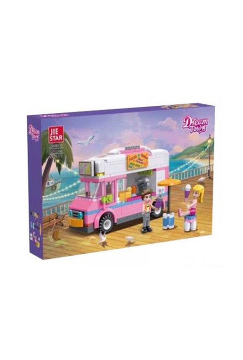 مجموعة بناء لعبة شاحنة آيس كريم من مدينة الأحلام للّعب التخيلي.