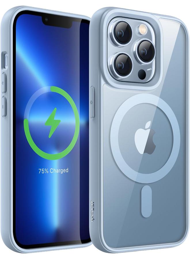 Jetech Magnetic Case For Iphone 13 Pro Max 6.7 Inch Compatible With Magsafe Shockproof Phone Bumper Cover Solid Color Matte Tpu Frame Anti Scratch Clear Back Sierra Blue - Image 1