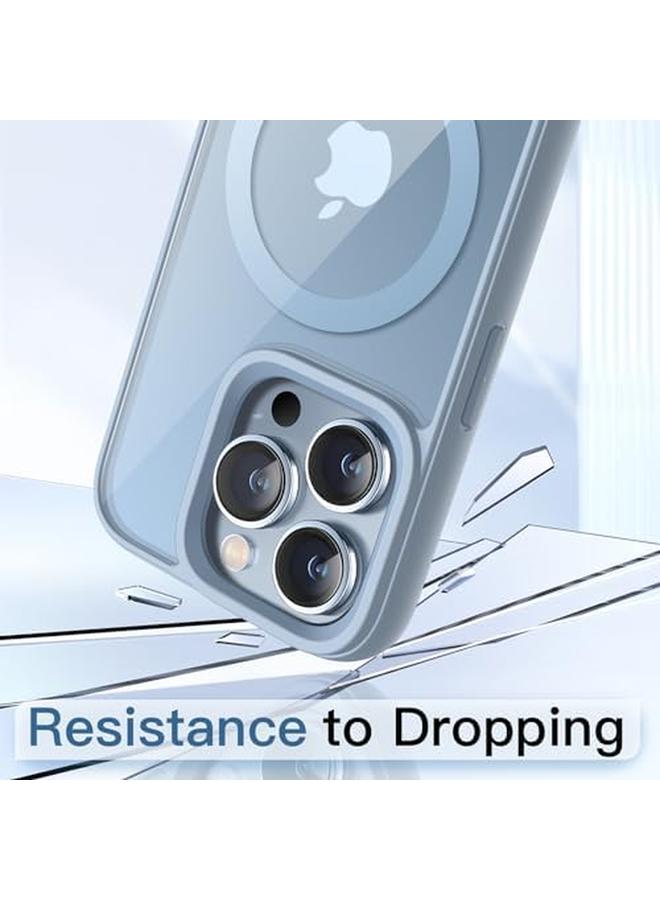 Jetech Magnetic Case For Iphone 13 Pro Max 6.7 Inch Compatible With Magsafe Shockproof Phone Bumper Cover Solid Color Matte Tpu Frame Anti Scratch Clear Back Sierra Blue - Image 4