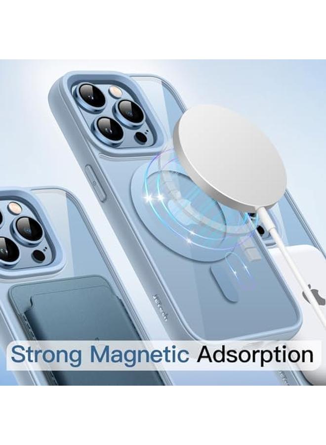 Jetech Magnetic Case For Iphone 13 Pro Max 6.7 Inch Compatible With Magsafe Shockproof Phone Bumper Cover Solid Color Matte Tpu Frame Anti Scratch Clear Back Sierra Blue - Image 3