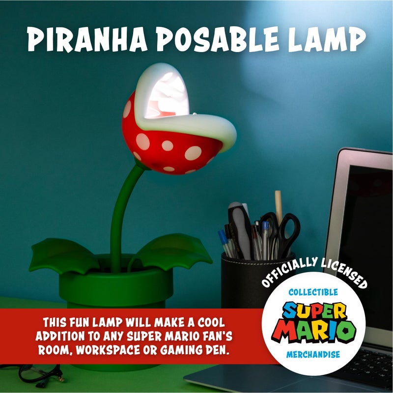 Paladone Nintendo Offical Licensed Super Mario Bros Piranha Plant LED Desk Light with Adjustable Head by Paladone, Collectible Gamer Gift Night Light - Image 3