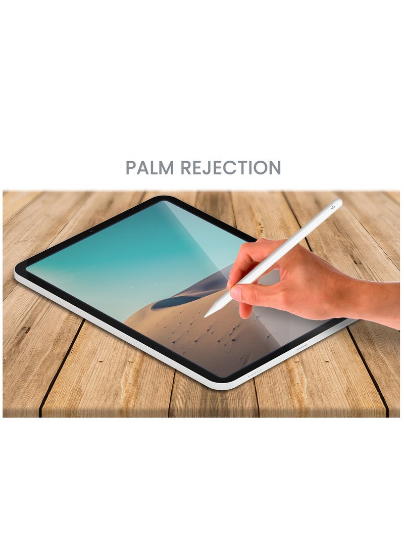 TinyMoose - 2nd Generation Active Digital Stylus Pen Pencil Pro Plus with Wireless Charging For Apple iPad Pro 11/12.9, iPad Mini 5/6, iPad Air 3/4/5 - Made for iPad Models 2023 and Below - White - Image 1