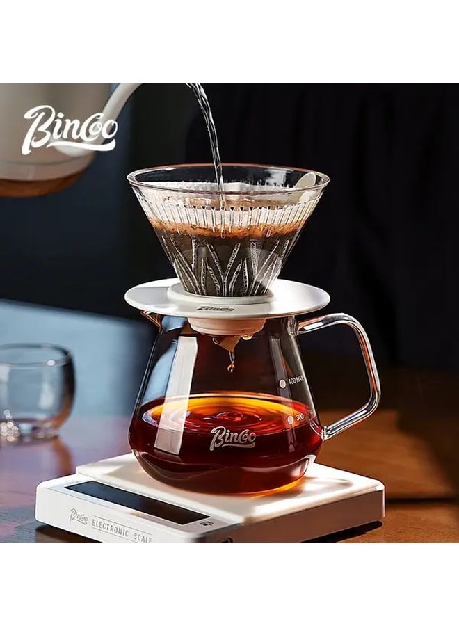 Bincoo Hand Brewing Coffee Pot Set Glass Sharing Pot 23 67oz V60 Filter Cup with Lid - Image 2