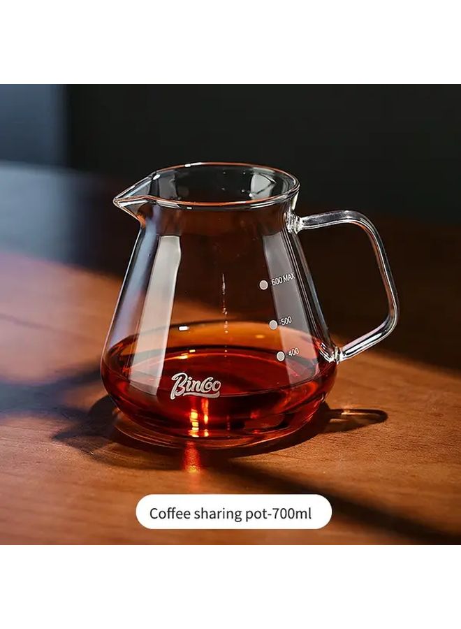Bincoo Hand Brewing Coffee Pot Set Glass Sharing Pot 23 67oz V60 Filter Cup with Lid - Image 1