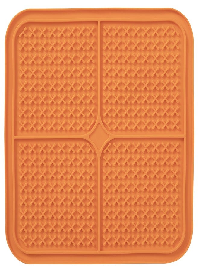 Pet Zone Boredom Busterz Induldge XL Slow Feeder Licking Mat, 12.3" x 11.75" x 4.75", Orange, Pack of 1 - Image 3
