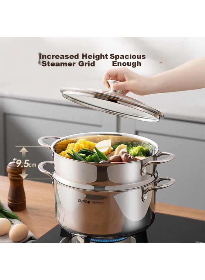 Supor Ez24sas02 24cm Double-layer Steamer Pot For Steaming And Cooking, Compatible With Gas Stove And Induction Cooker - Image 2