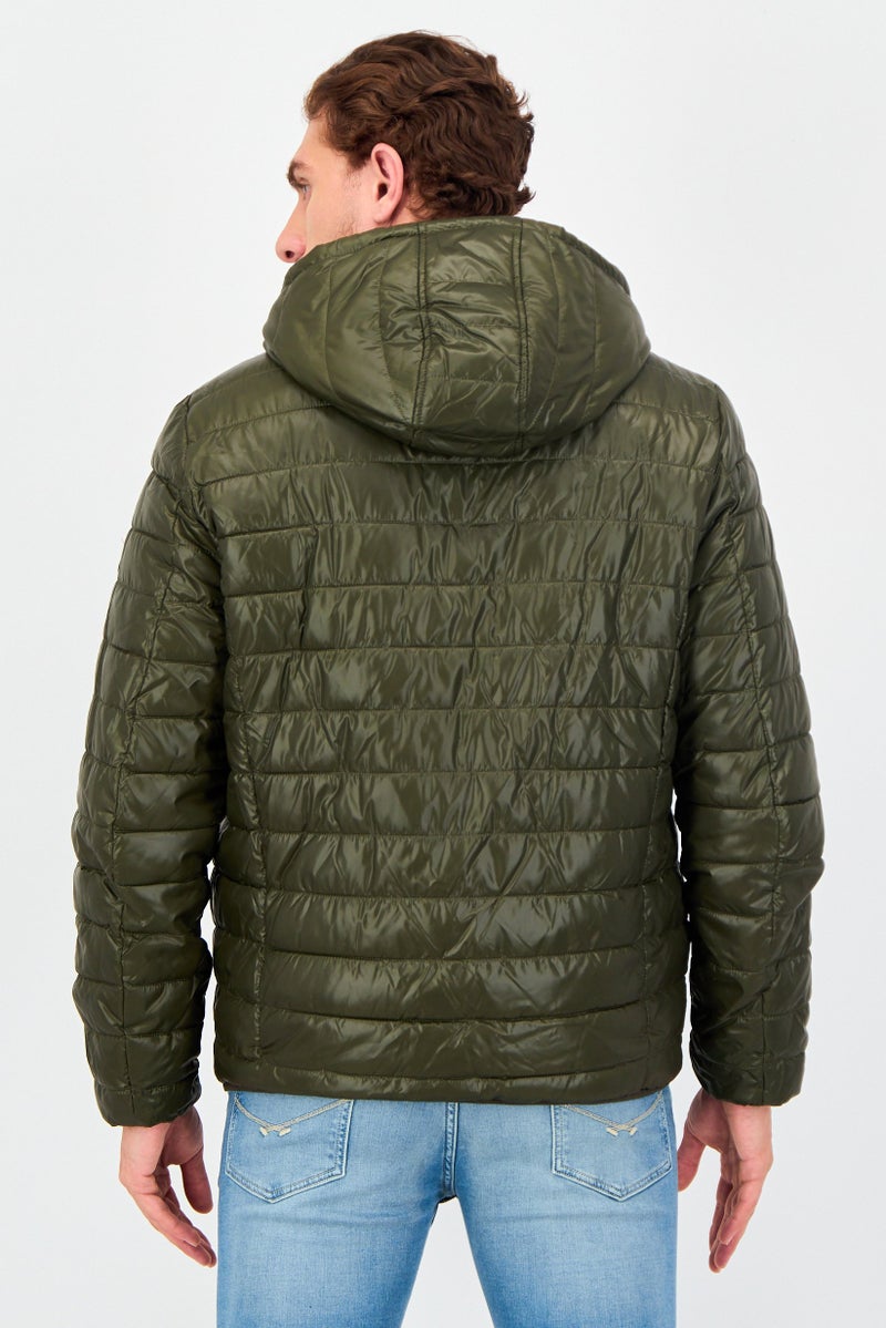Kenneth Cole Men Quilted Puffer Jacket, Olive - Image 3