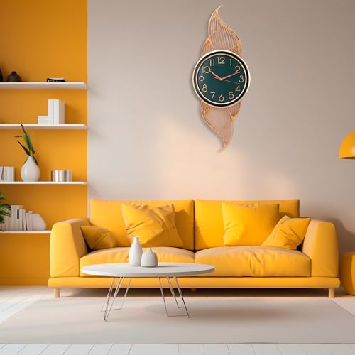 De'rons Silent Wall Clock for Living Room Stylish Latest Decorative Designer Vertical Fancy Contemporary Hanging Wall Clock for Bedroom New Home Decor Wall Decoration Gift (33 x 83 cm) DC2897 (Green) - Image 4