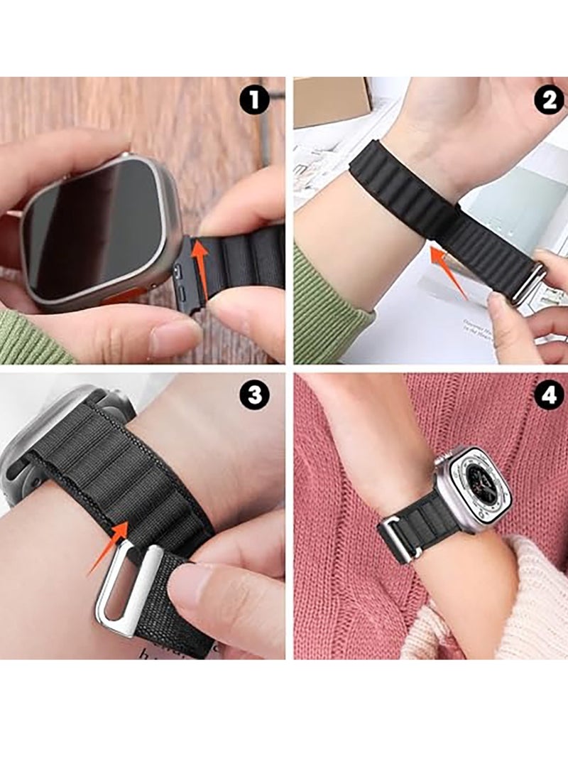 Generic - Trail/Alpine Loop Nylon Band Compatible with Apple Watch Band 38mm 40mm 41mm , Adjustable with Metal C-Hook Strap for iWatch Series 9/8/7/6/5/4/3/2/1/SE2/SE - Image 1