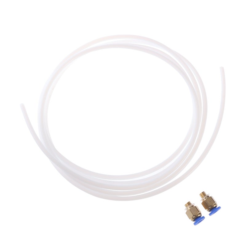 2 Meters PTFE PTFE Tube and 2 Pieces Connectors for RepRap Rostock 3D Printer Bowden Hotend 1.75mm - Image 1