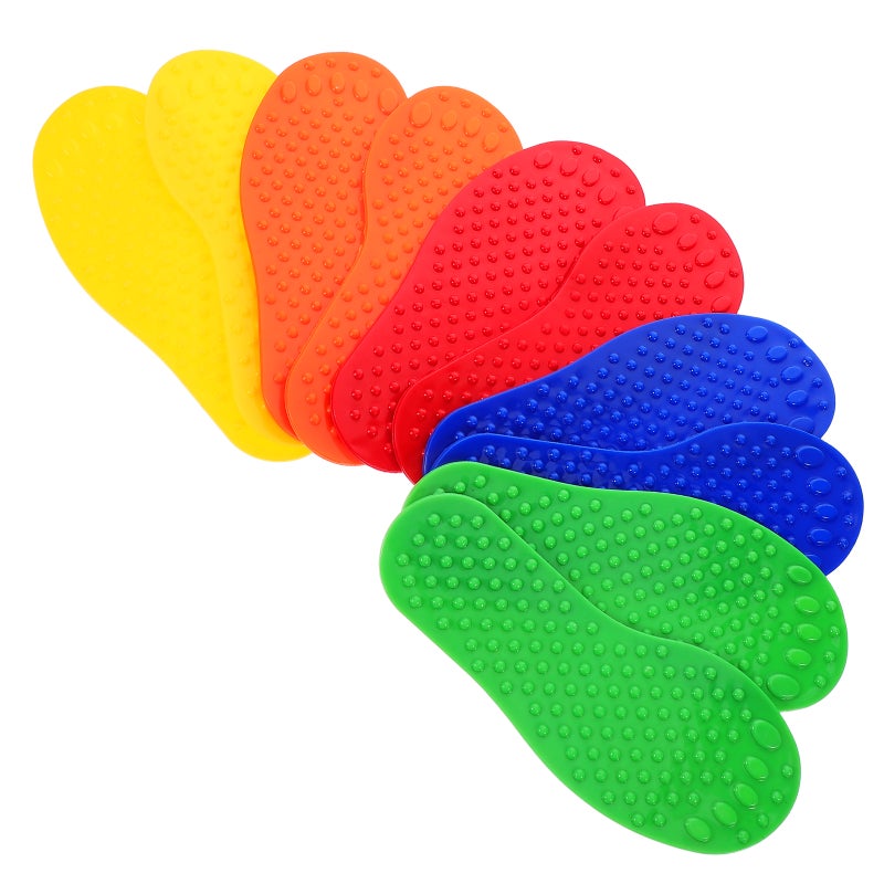 5 Pairs Sensory Tactile Foot Prints for Kindergarten and Home Coordination and Balance Funny Footprint Sensory Training Supplies - Image 1