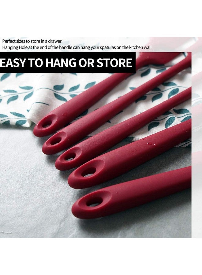 P-Plus International Silicone Spatula Set 4-Piece - 500ºF Heat-Resistant Baking Spoon Spatula - Seamless One-Piece Design Easy to Clean - Non-Stick Silicone Stainless Steel Core (Spatula 4A RED) - Image 3