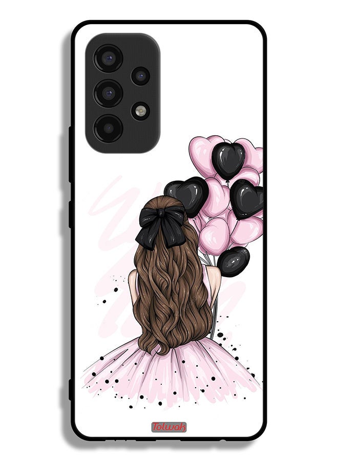 Tolwak Samsung Galaxy A53 5G Protective Case Cover Holding Balloons Girl Art - Image 1