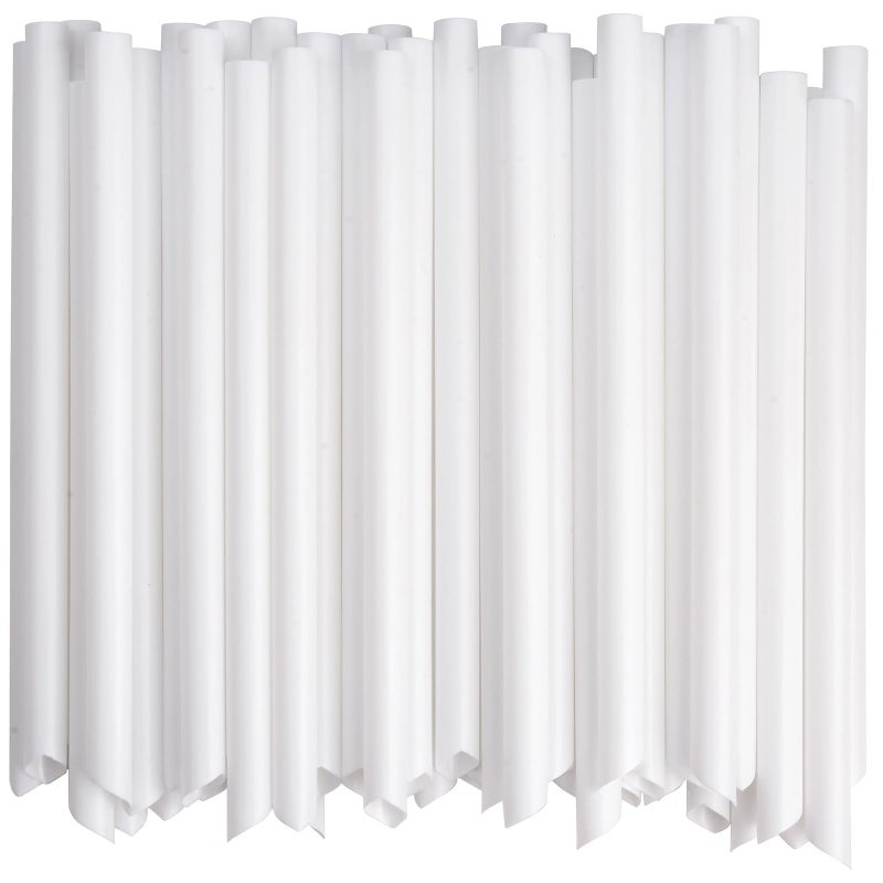 ALINK 100 PCS White Plastic Boba Straws  12mm Extra Wide Disposable Smoothie Straws for Bubble Tea  Popping Pearls - 8.5 inch - Image 1