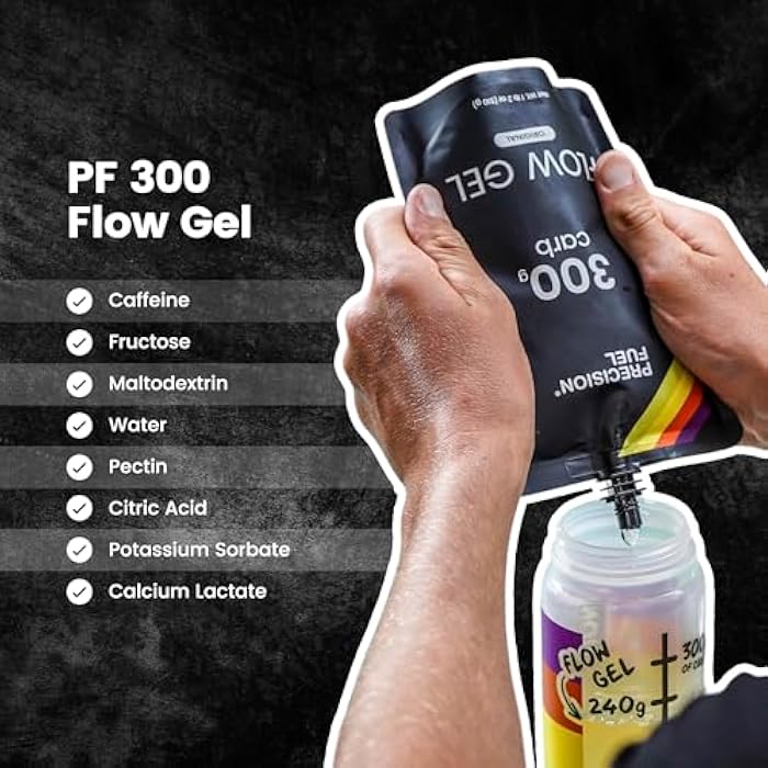Precision Hydration Precision Fuel 300 Flow Energy Gels - Mild Flavour Running Gels for Endurance Athletes, 300g Carbohydrate, Easy-to-Digest, Perfect for Running & Long-Duration Sports (Pack of 1 Gel) - Image 4