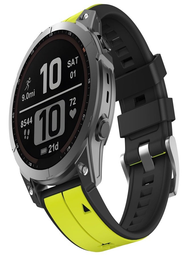 OVERSTEP Compatible for Garmin Fenix 7s/Fenix 7s Solar: 20mm Width Soft Silicone Replacement Band Watch Strap - Image 1