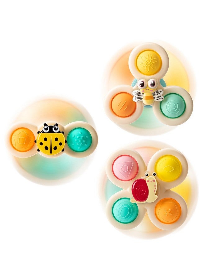 TOHIBEE 3PCS Suction Cup Spinner Toys for 1 2 Year Old Boys Spinning Toys Baby Toys 12-18 Months Sensory Toys for Toddlers 1-3 First Birthday Baby Gifts for 1 Year Old Girls - Image 1