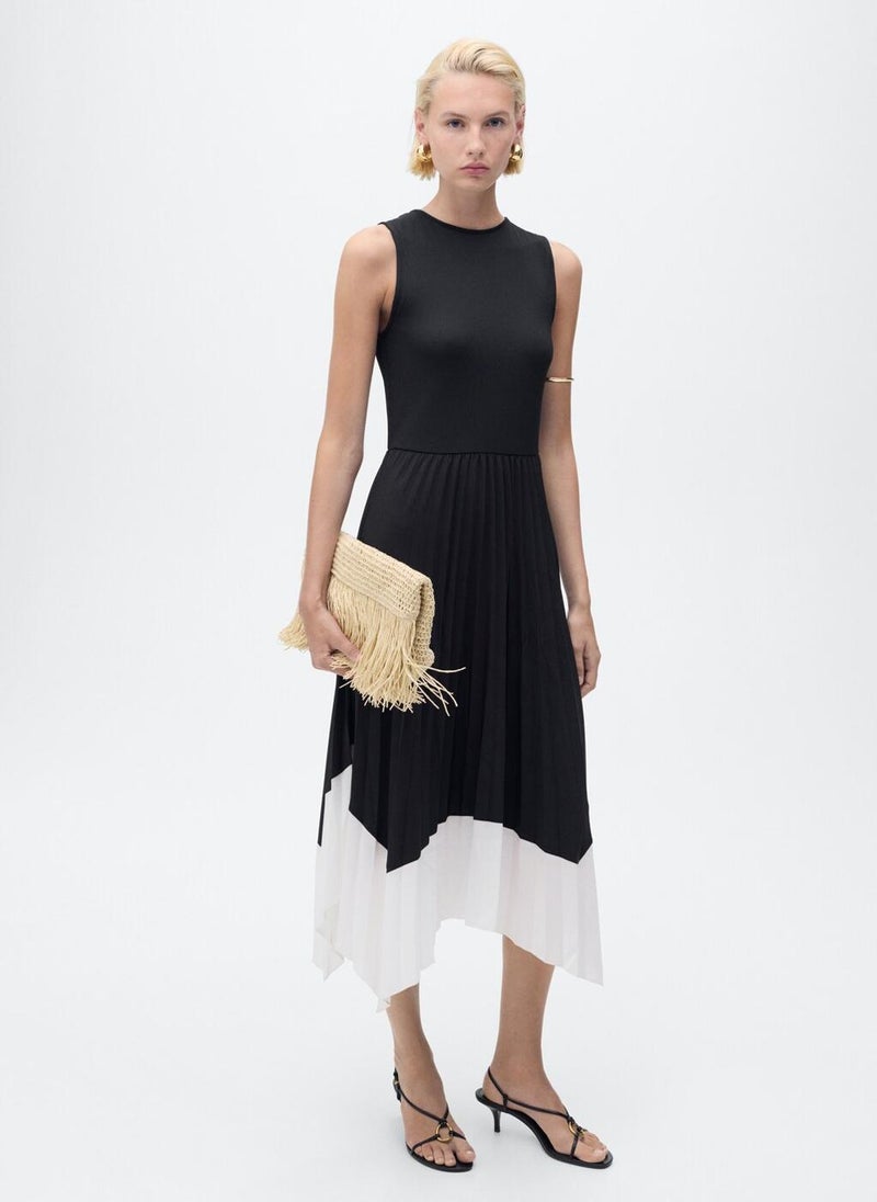 MANGO Combined pleated dress  - Image 1
