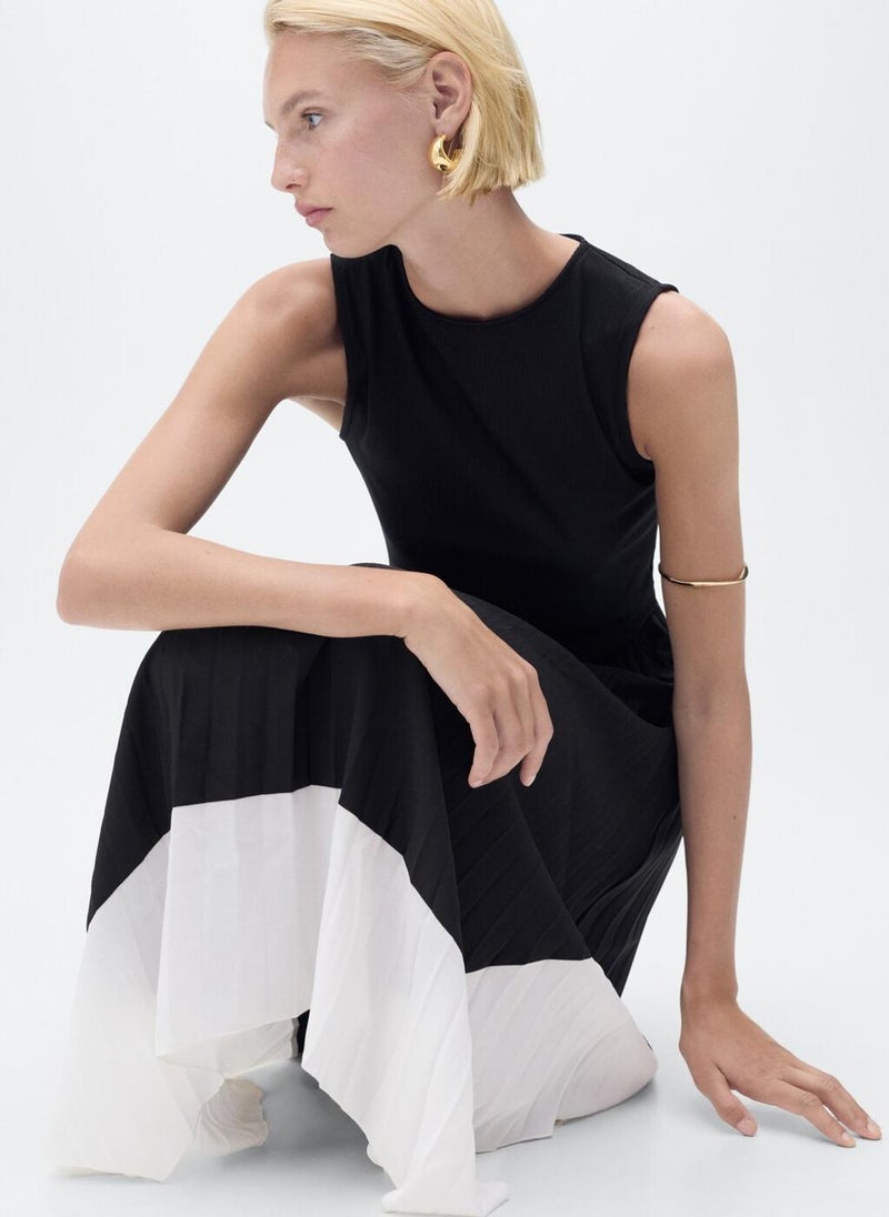 MANGO Combined pleated dress  - Image 5