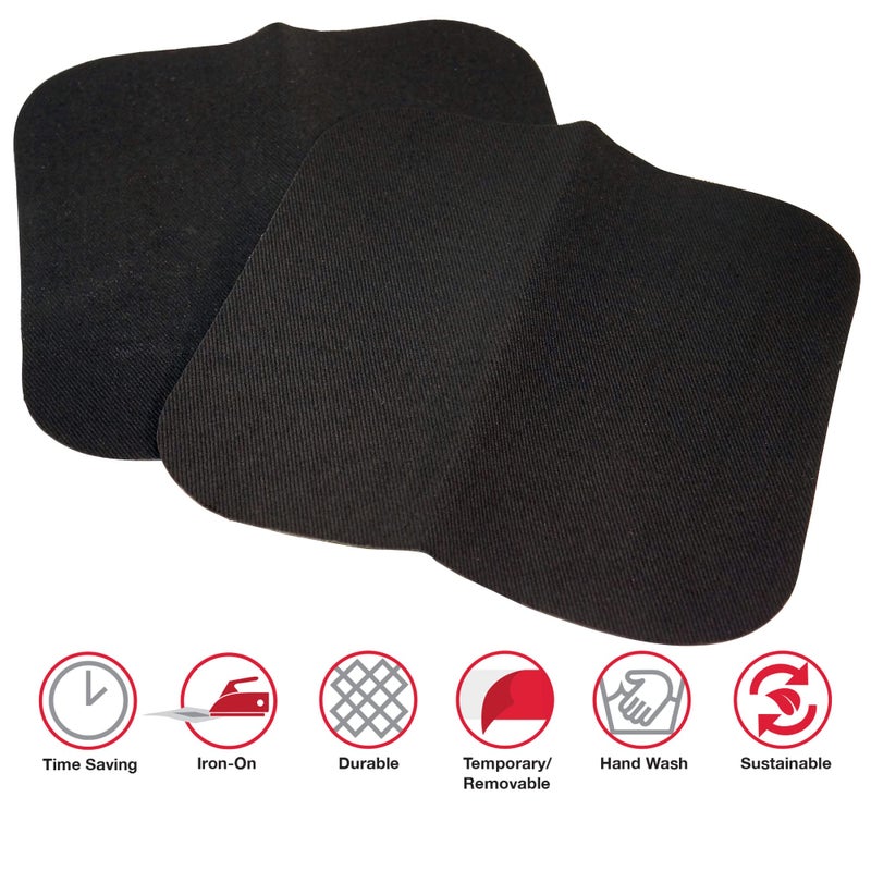 SINGER 00065 Iron-On Patches for Clothing Repair, 5-inch by 5-inch, 2-Count, Black - Image 2