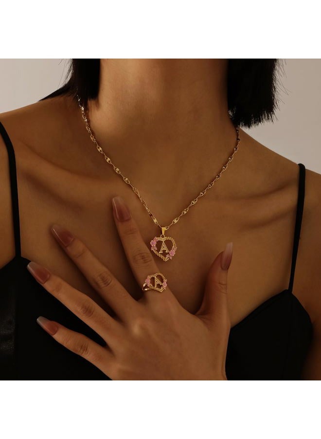 Qitian Initial Heart Necklace for Women Heart Gold Letter A-Z Name Alphabet Pendant Necklace for women Gift, 20mm*18mm, Gold Plated, No Gemstone - Image 2