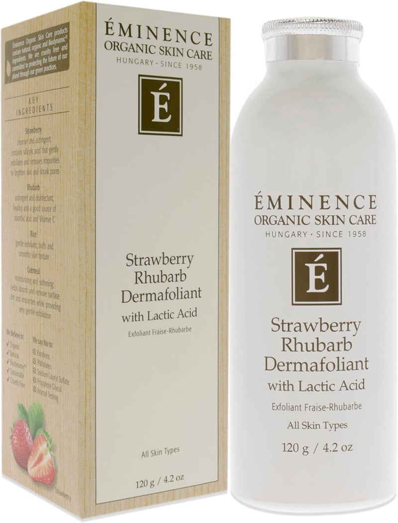 EMINENCE مقشر ديرمافوليت الفراولة والراوند من إيميننس مع حمض اللاكتيك لجميع أنواع البشرة - 4.2 أونصة - Image 5