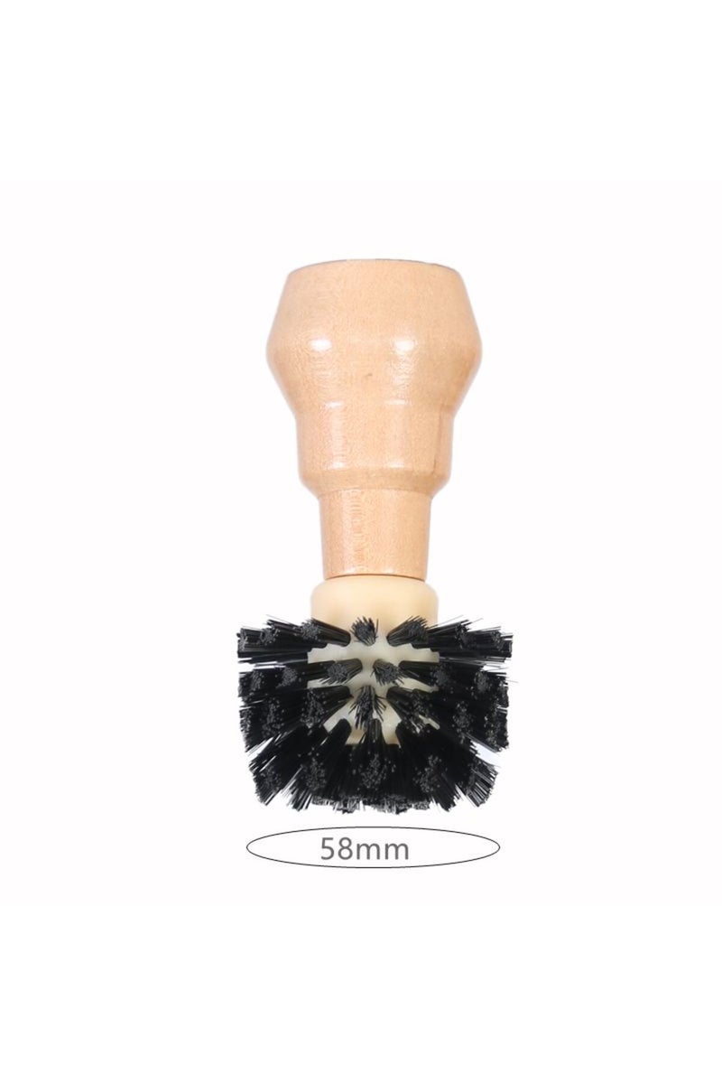 58mm Professional Hot Sale Espresso Brush Brewing Head Coffee Cleaning Brush Small Wood Handle Coffe