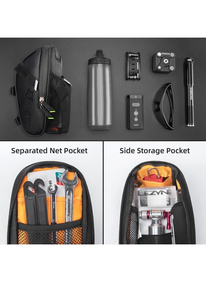 Rockbros ROCKBROS Bike Saddle Bags with Water Bottle Pouch Waterproof Bike Bags Under Seat Pack for Mountain Road Bike Saddle Bag Bicycles Storage Bag 1.6L - Image 2