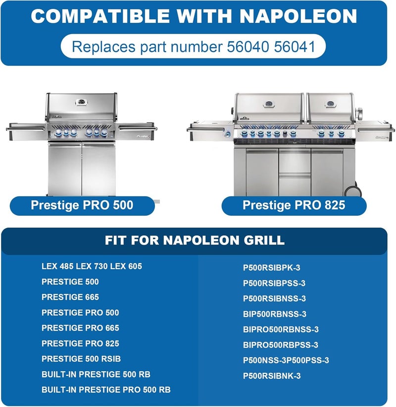 SafBbcue صينية شواء قابلة للعكس SafBbcue 56040 56041 متوافقة مع شوايات الفحم/الغاز Napoleon Prestige 500 Pro 500 أجزاء شوايات Napoleon المدمجة/سلسلة LEX، متوافقة مع Charbroil، Traeger، Pit Boss - Image 3