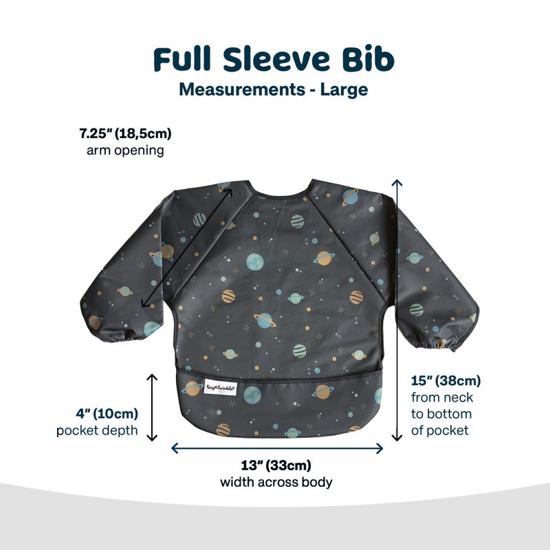Tiny Twinkle Long Sleeve Bib for Babies & Toddlers | Waterproof Smock Bib for Eating | Machine Washable & Mess-Proof Feeding Essentials | Newborn Shower Gift (Space, 2-4Y) - Image 5