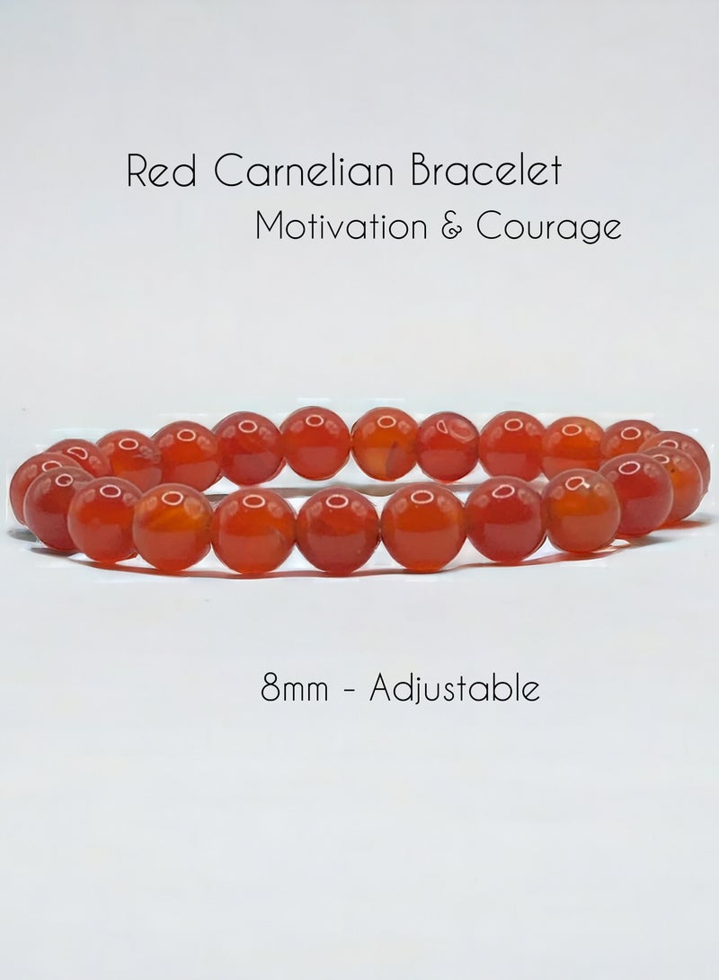 HADIGEMS Classy Red Carnelian Strech Bracelet - Image 1