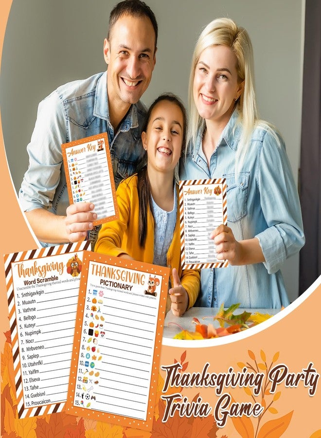 COCHIE 30 Players Thanksgiving Games for Family Party Adults Office Large Groups, Words Pictionary Game, Guesstures Games, Word Scramble Game Fall Classroom Activities with Answer Key (Thanksgiving A) - Image 5
