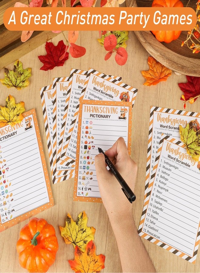 COCHIE 30 Players Thanksgiving Games for Family Party Adults Office Large Groups, Words Pictionary Game, Guesstures Games, Word Scramble Game Fall Classroom Activities with Answer Key (Thanksgiving A) - Image 4