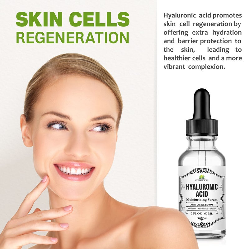 Herbalicious Hyaluronic Acid Serum â€“ Hyaluronic Acid Serum for Face â€“ Paraben-Free Pure Hyaluronic Acid â€“ Moisture Boost Hydrating Serum â€“ Anti-Aging Serum for Fine Lines, Wrinkles â€“ 2oz - Image 3