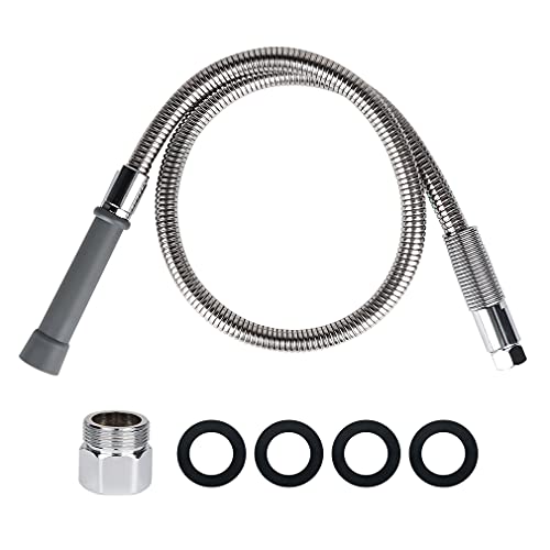 TNROTED Pre Rinse Spray Hose with Heat Resistant Handle for Restaurant Kitchen Faucet 44 Inch Commercial Sink Sprayer Hose Replacement B0044H Dish Spray Faucet Hose for TS Brass - Image 1
