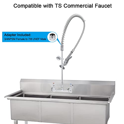 TNROTED Pre Rinse Spray Hose with Heat Resistant Handle for Restaurant Kitchen Faucet 44 Inch Commercial Sink Sprayer Hose Replacement B0044H Dish Spray Faucet Hose for TS Brass - Image 3