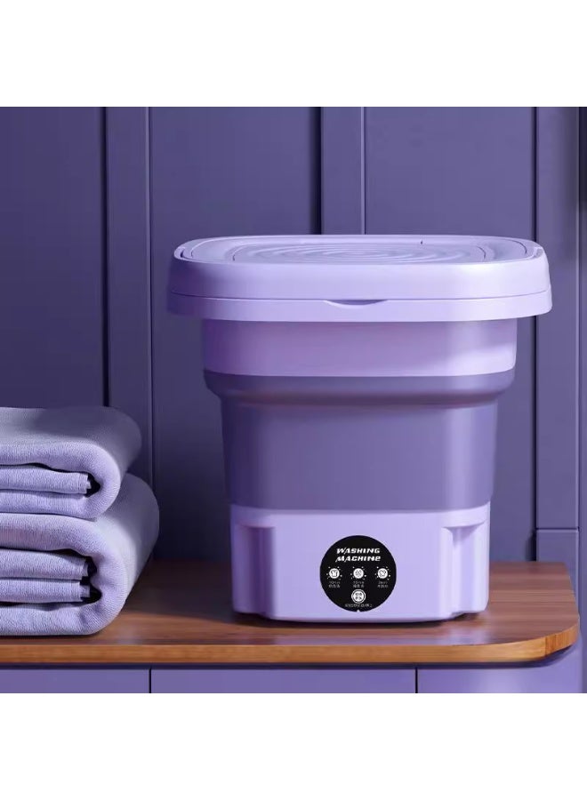 HOMESTAR 3 Smart Modes Purple Foldable Mini Washer | 8L Portable Underwear Washing Machine | Spin Dry + Hand-Wash Simulation | Ultra-Quiet & Energy Saving | Perfect For Dorms/Travel/Apartments | 304 Stainless Steel Tub | 15-Min Quick Wash - Image 1