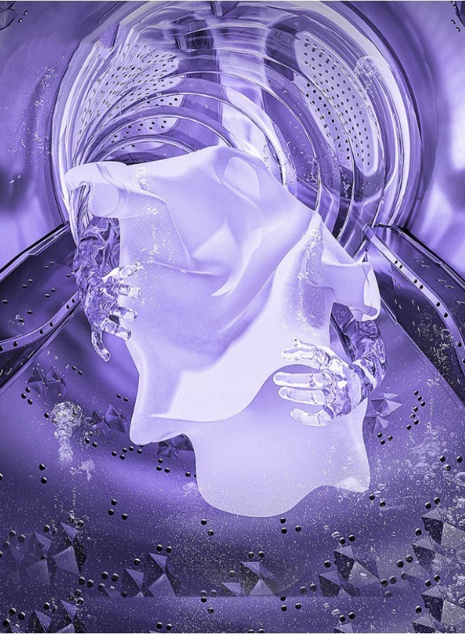 HOMESTAR 3 Smart Modes Purple Foldable Mini Washer | 8L Portable Underwear Washing Machine | Spin Dry + Hand-Wash Simulation | Ultra-Quiet & Energy Saving | Perfect For Dorms/Travel/Apartments | 304 Stainless Steel Tub | 15-Min Quick Wash - Image 5