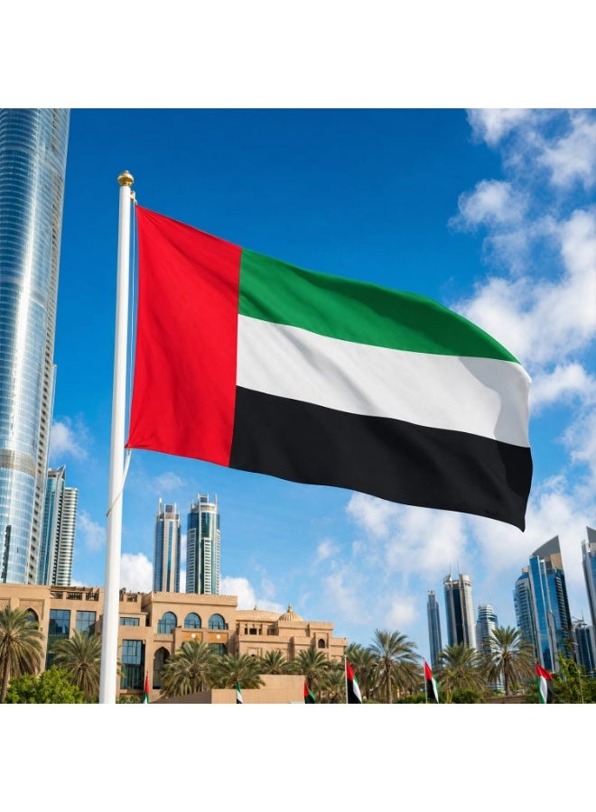علم الإمارات العربية المتحدة للاستخدام الداخلي والخارجي، 150 × 90 سم