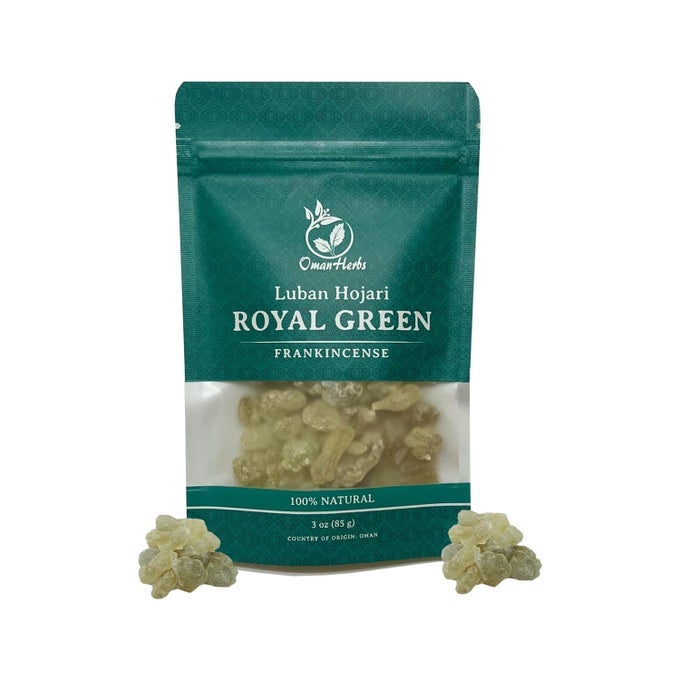 ROYAL GREEN FRANKINCENSE HOJARI FROM OMAN BOSWELLIA SACRA PURE INCENSE CHRUCH INCENSE OLIBANUM LUBAN 3 OZ